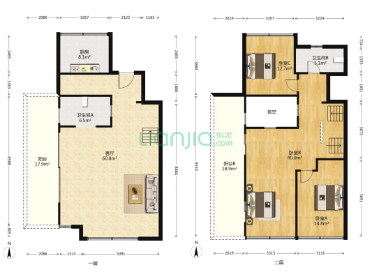 大象山舍 3室1厅2卫 171平方