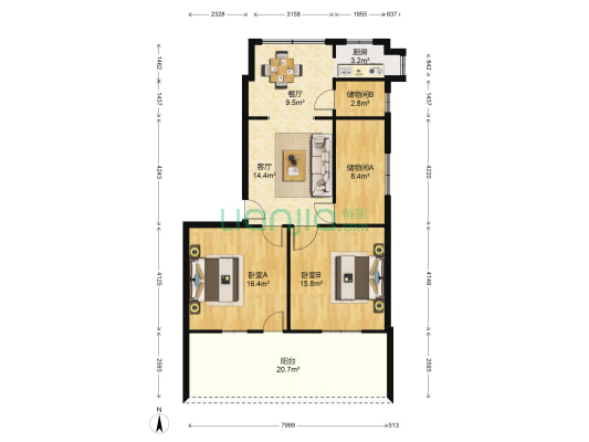 市三王服饰有限公司家属院 2室2厅0卫 84平方