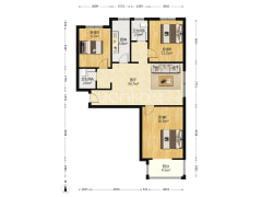 温莎假日二期高层公寓 3室1厅 南 北-涿州温莎假日二期高层公寓户型图