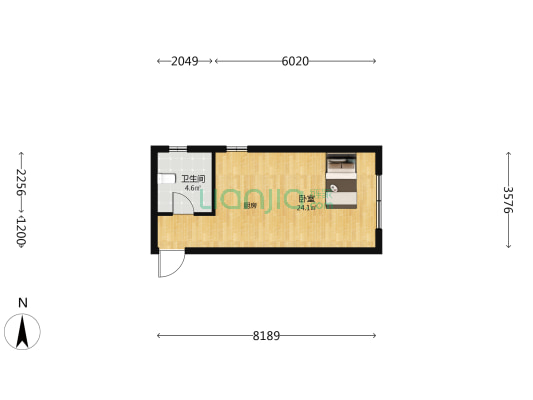 新兴时代广场 1室0厅1卫 44平方