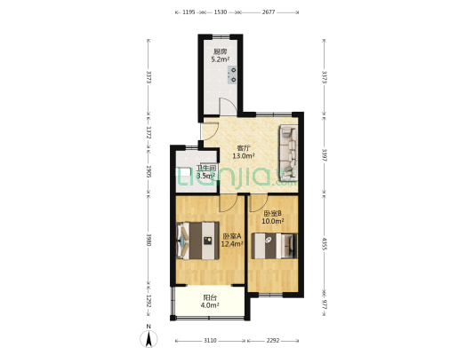 南苑新村(滨湖区) 2室1厅1卫 65平方