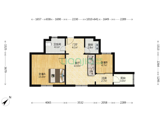 祥和园小区 2室1厅1卫 67平方