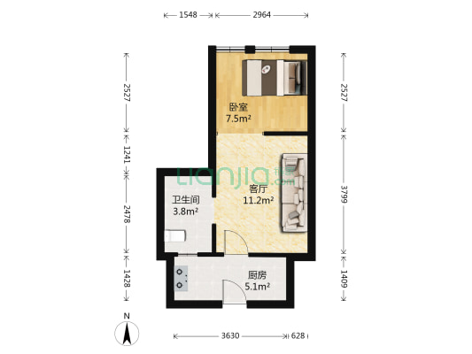中原东路122号院 1室1厅1卫 52平方