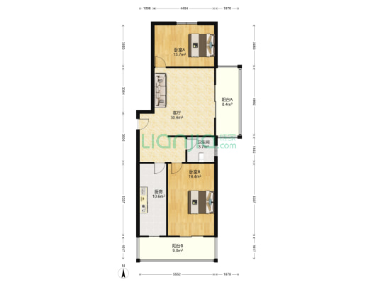 水韵华庭 2室1厅1卫 121平方
