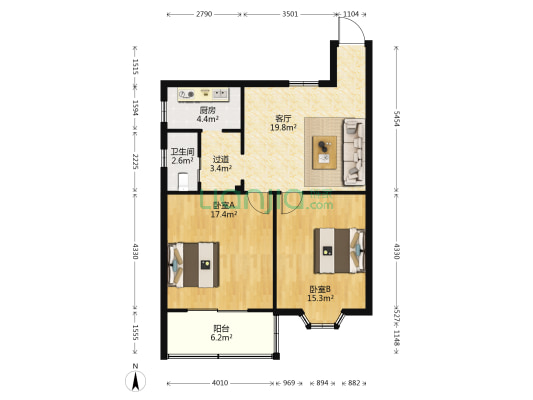 常兴小区 2室1厅1卫 85平方