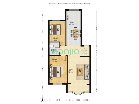 炮司小区 2室1厅1卫 90平方