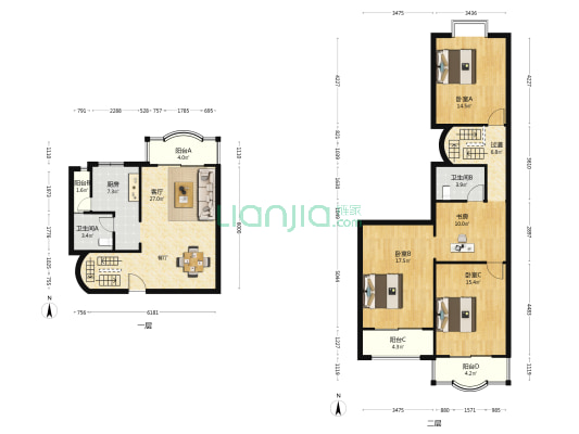 宏城公寓 4室1厅2卫 154平方