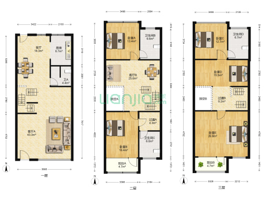 碧桂园桃园里 5室3厅4卫 313平方