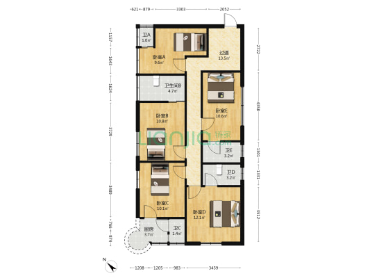 安宁路6号 5室0厅5卫 99平方