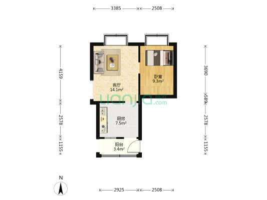 马碲营 1室1厅0卫 56平方