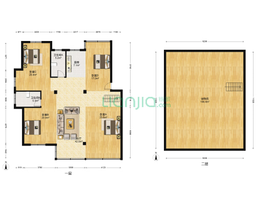 湖景豪庭 4室1厅2卫 159平方