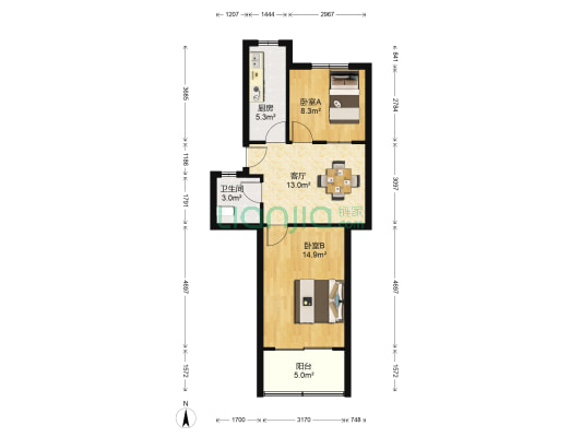 铸冶巷小区 2室1厅1卫 60平方