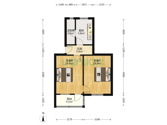 菱塘南村 2室0厅1卫 52平方