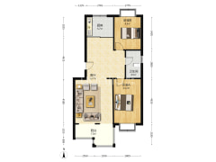 房本满五不唯一，拎包入住，好楼层，彩光无遮挡。-涿州仙颐园小区户型图