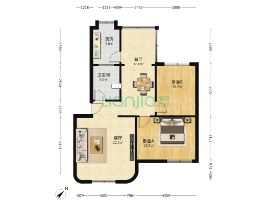 四川路桥机械化小区 2室2厅1卫 85平方