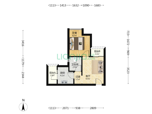 六和雅居 1室1厅1卫 40平方