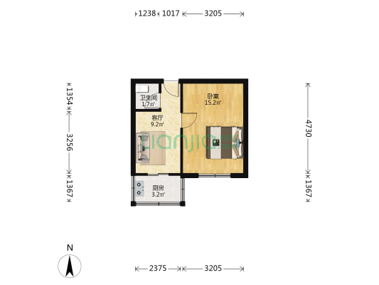 海防里 1室1厅1卫 38平方