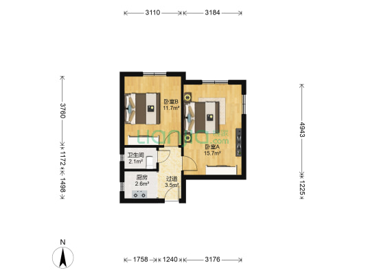 高桥二村 2室0厅1卫 48平方