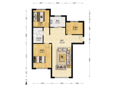 此房南北通透 精装自住标准 精心设计 家电家具可带-涿州K2狮子城南区户型图
