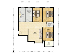 房子南北通透三居，房子户型方正没有浪费空间。-涿州联合七号院户型图