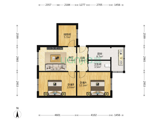 金利花园五号区 2室1厅1卫 65平方