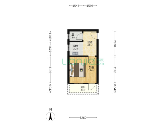 麦地安居花园 1室0厅1卫 30平方