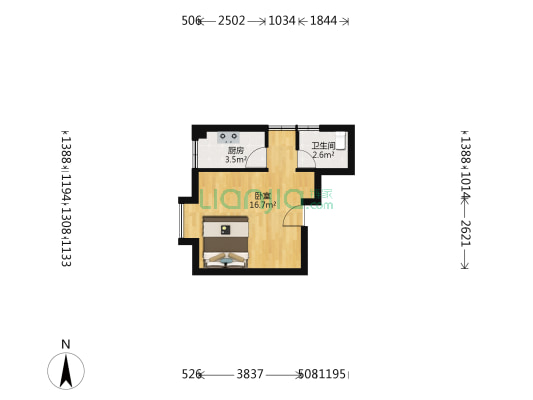 金逸名轩 1室0厅1卫 35平方