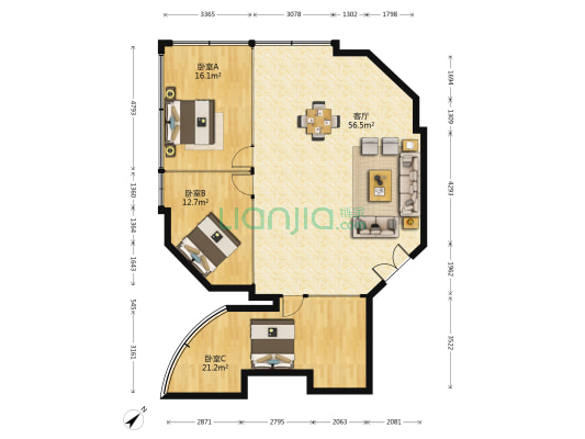 人民中路8号 3室1厅0卫 160平方