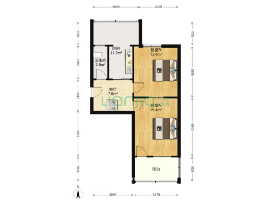 工业北路262号 2室1厅1卫 65平方