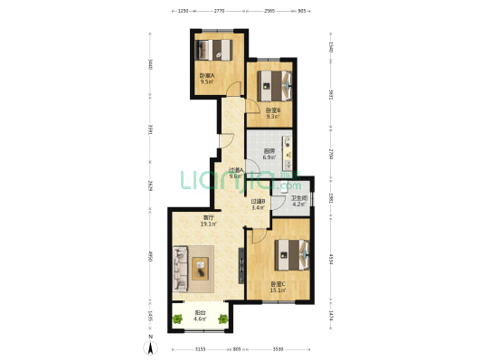 康桥知园 3室1厅1卫 118平方