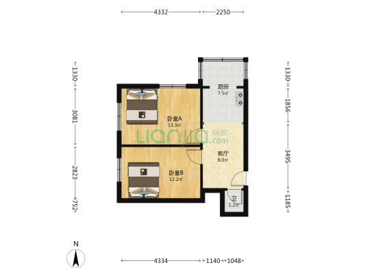 一汽31街区 2室1厅1卫 54平方