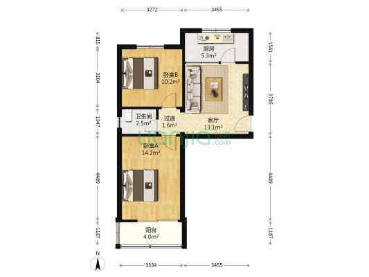 新圃西街151号 2室1厅1卫 62平方