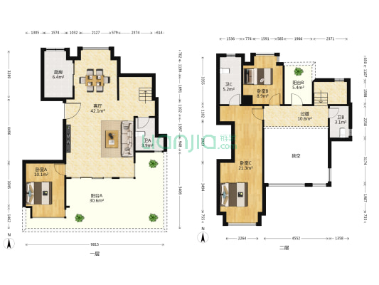 保利融创紫誉 3室1厅3卫 146平方