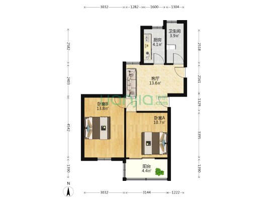 文秀里 2室1厅1卫 61平方
