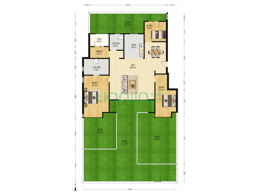 龙湖方林岸芷汀兰 3室1厅2卫 144平方