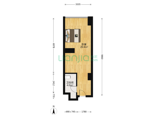 泊富国际广场 1室0厅1卫 50平方