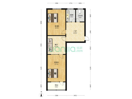 兴华街百货公司宿舍 2室1厅1卫 83平方