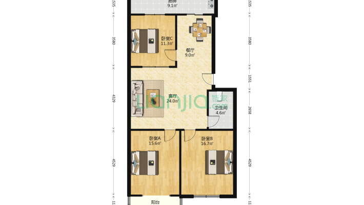 建工二社区二手房实景图