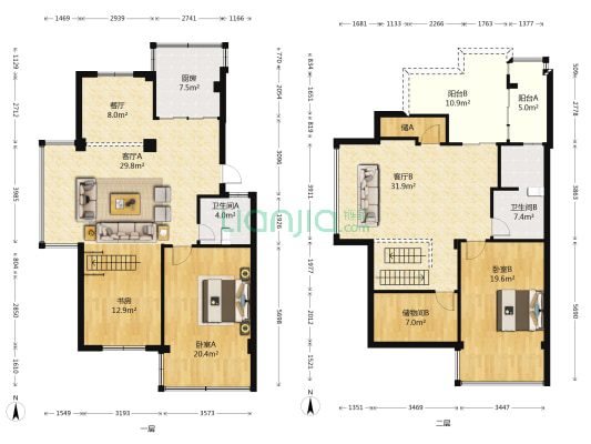 南都花城桂花园 3室3厅2卫 109平方