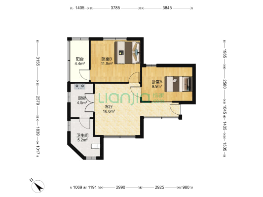 供销社宿舍 2室1厅1卫 65平方
