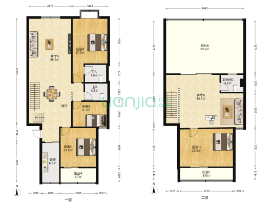 标新广场 4室2厅3卫 205平方