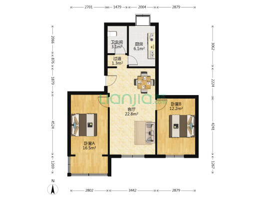 黄鹂路48号 2室1厅1卫 80平方