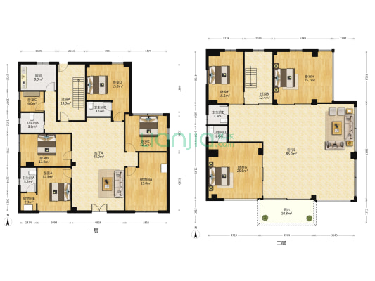韵园别墅 8室2厅5卫 302平方