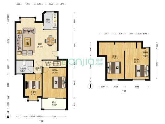 瑞都锦园 4室1厅1卫 85平方