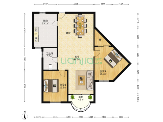 兴业公寓(虹口) 2室1厅1卫 140平方