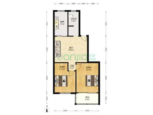 锦明小区（溪南新村） 2室1厅1卫 83平方