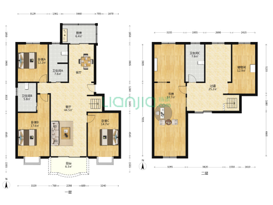 盛世花园 4室1厅3卫 212平方