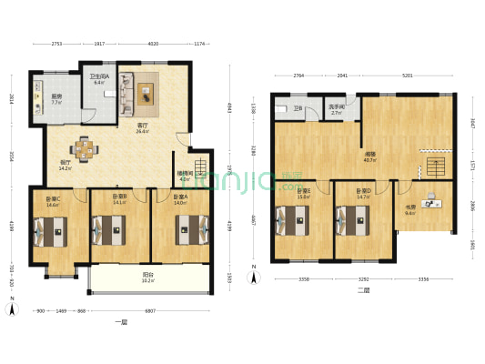 海北新村海阳公寓 6室2厅3卫 237平方