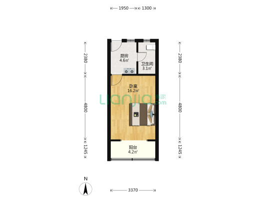 水电路1381弄 1室0厅1卫 34平方