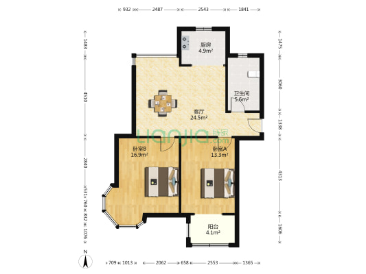 淞泽家园（四区） 2室1厅1卫 98平方